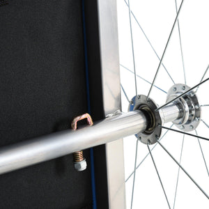 Rimorchio Carrello per Bicicletta porta Bambini 2 Posti in Acciaio e Tessuto  Blue e Bianco