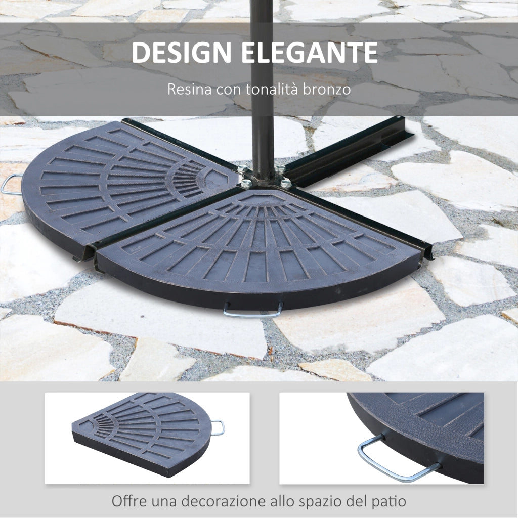 Set Pesi per Ombrellone a Base a Croce ¨C zephmum ¨C Bronzo, 28 kg, 66x47x4.2 cm