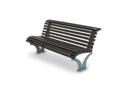 Panca Arkos 560 legno metallo 170x75x80h schienale senza braccioli Giochipark - RAL 7011