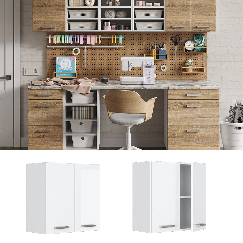 Vicco Pensile universale Bianco lucido 60 cm con porte