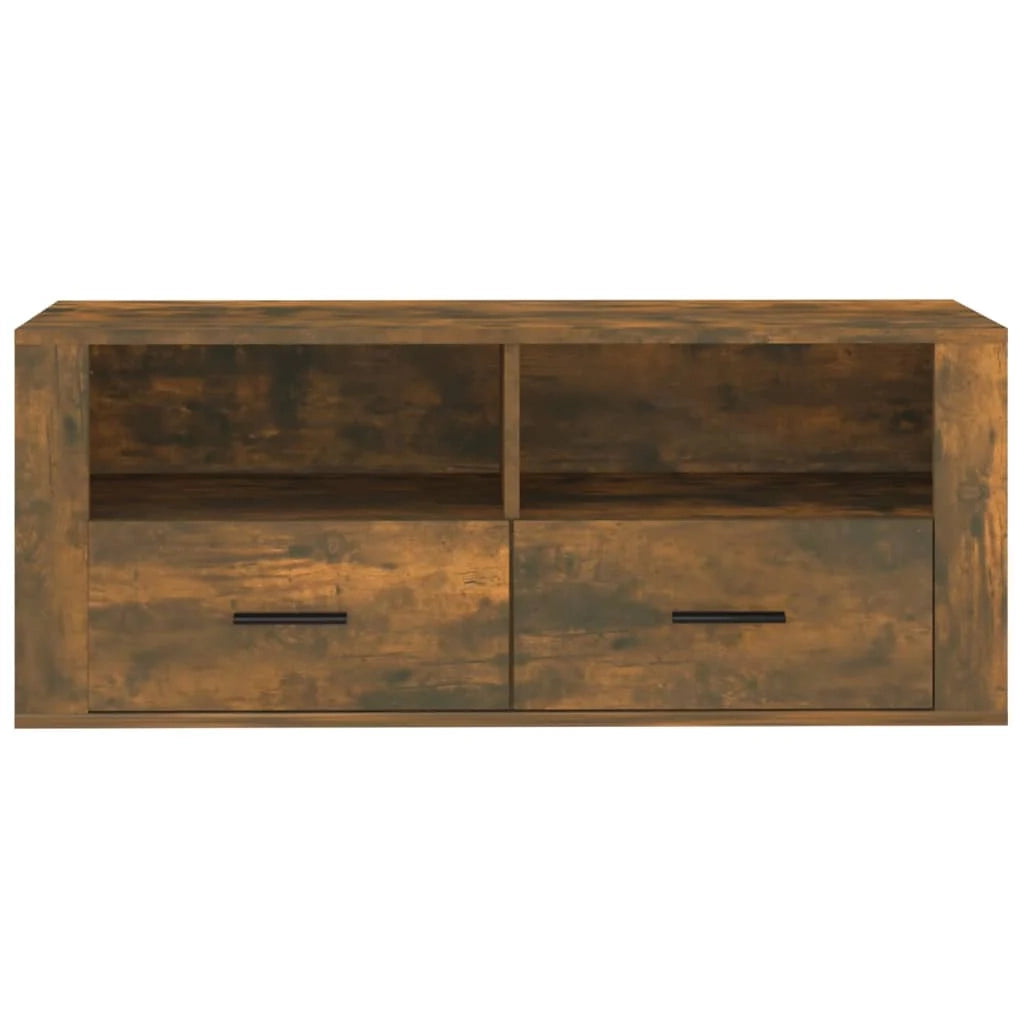 Mobile TV multimediale scaffale TV credenza mobile TV sala da pranzo soggiorno camera da letto rovere affumicato 100 x 35 x 40 cm legno ingegnerizzato marrone 02_0027264