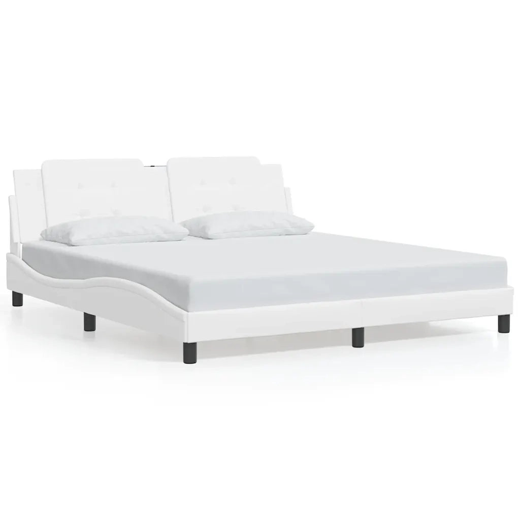 Giroletto senza Materasso Zadar Bianco 180x200 cm in Similpelle