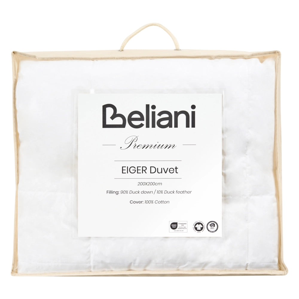 Piumino medio caldo in piume e piumino d'anatra bianche 200 x 220 cm imbottitura naturale di lusso Primavera Estate