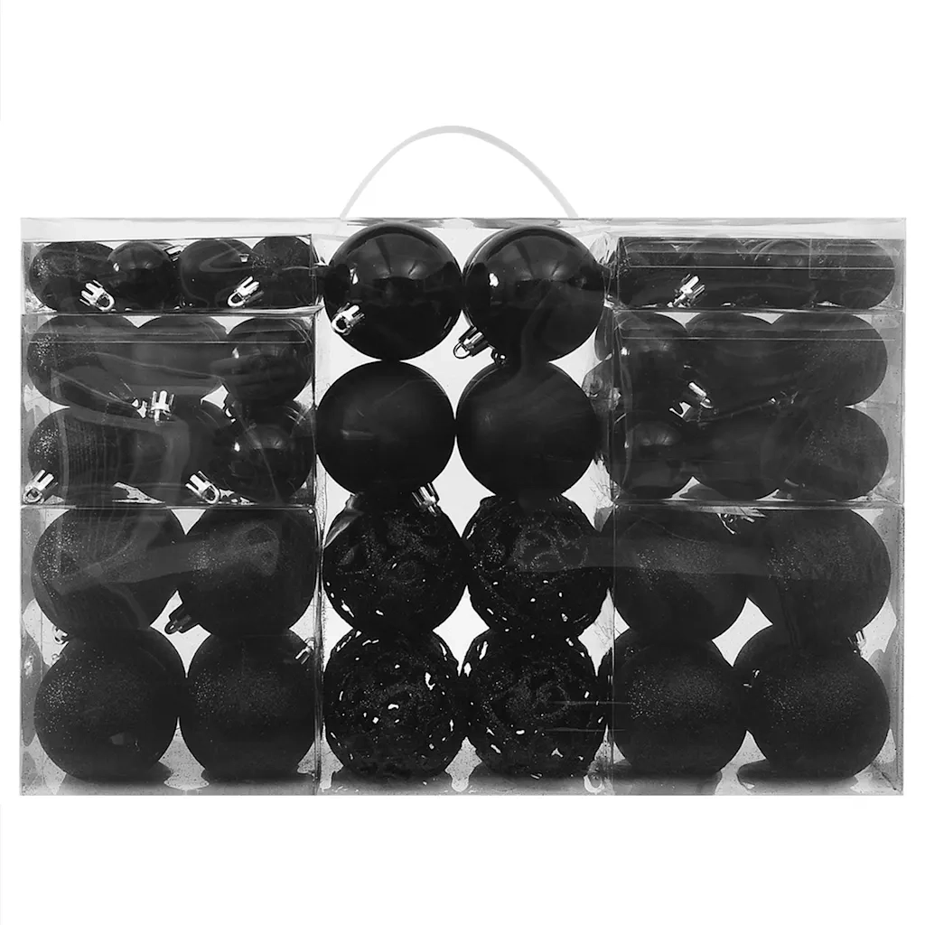 Set Palline di Natale 100 pz Nero CFW1931315