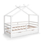 Vitalispa Letto montessori bambini Bianco 160 x 80 cm con letto ospite estraibile