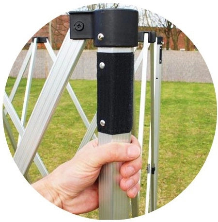 Gazebo 3x3 m bianco SENZA laterali pieghevole alluminio piantone esagonale 45mm portatile estendibile richiudibile estensibile acciaio per fiere eventi stand chiosco tenda tendone mercato mercatino    