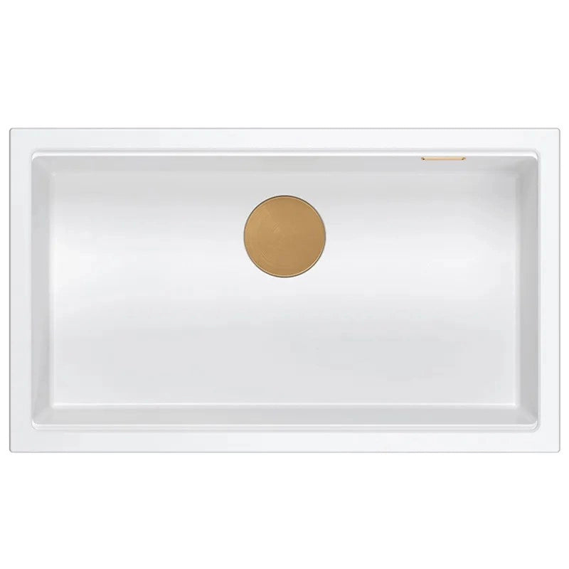 Lavello In Granito Logan 110 White Tappo acciaio