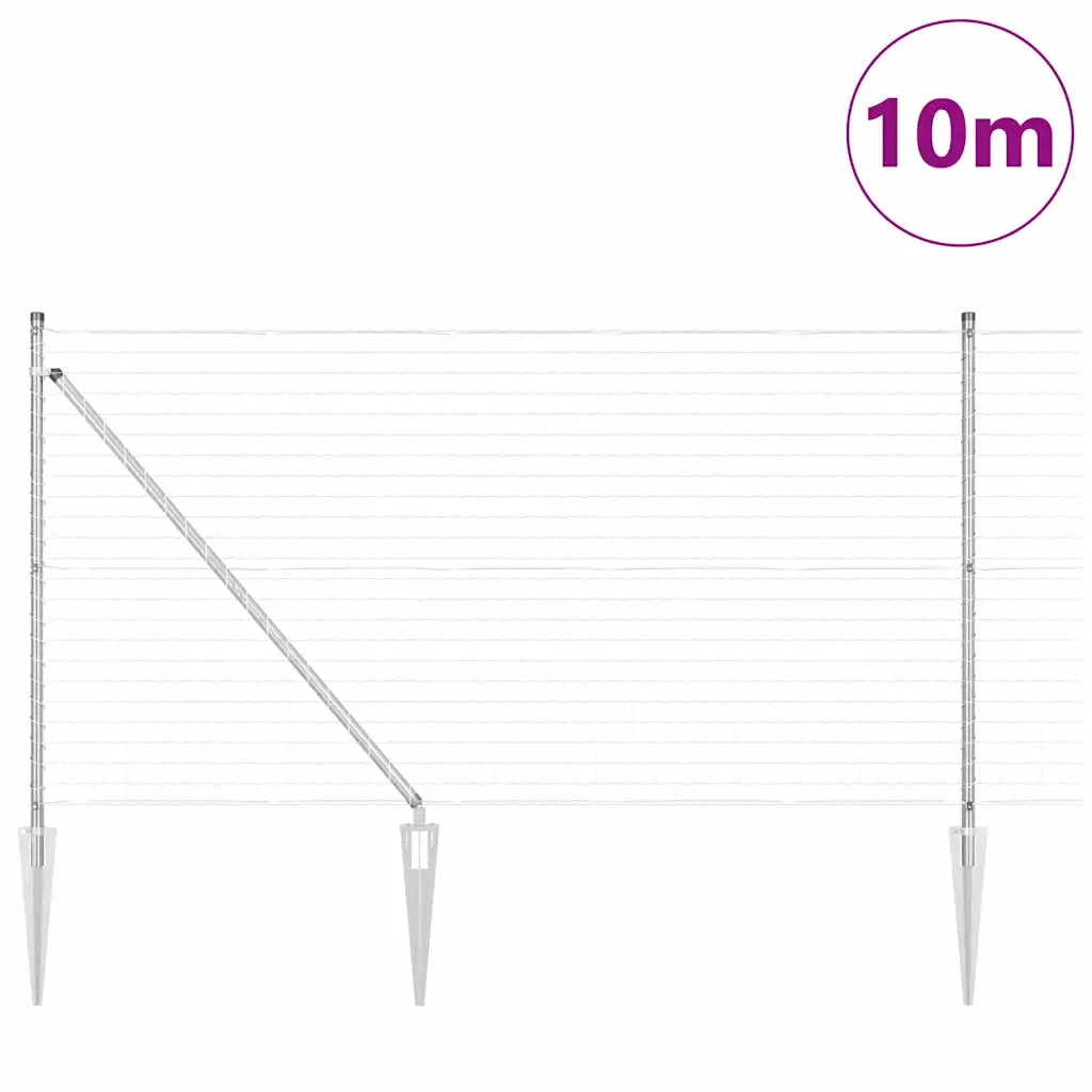 Recinzione con Posto Argento 1 x 10 m Acciaio