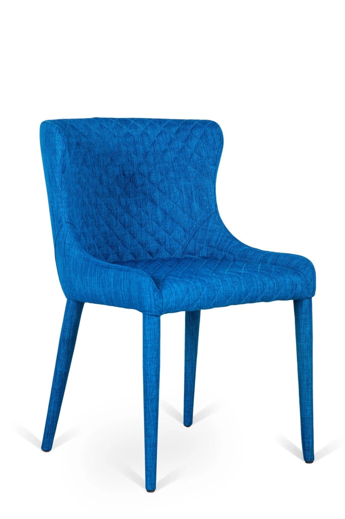 4xSedia in tessuto blu 58x50,5x83h cm