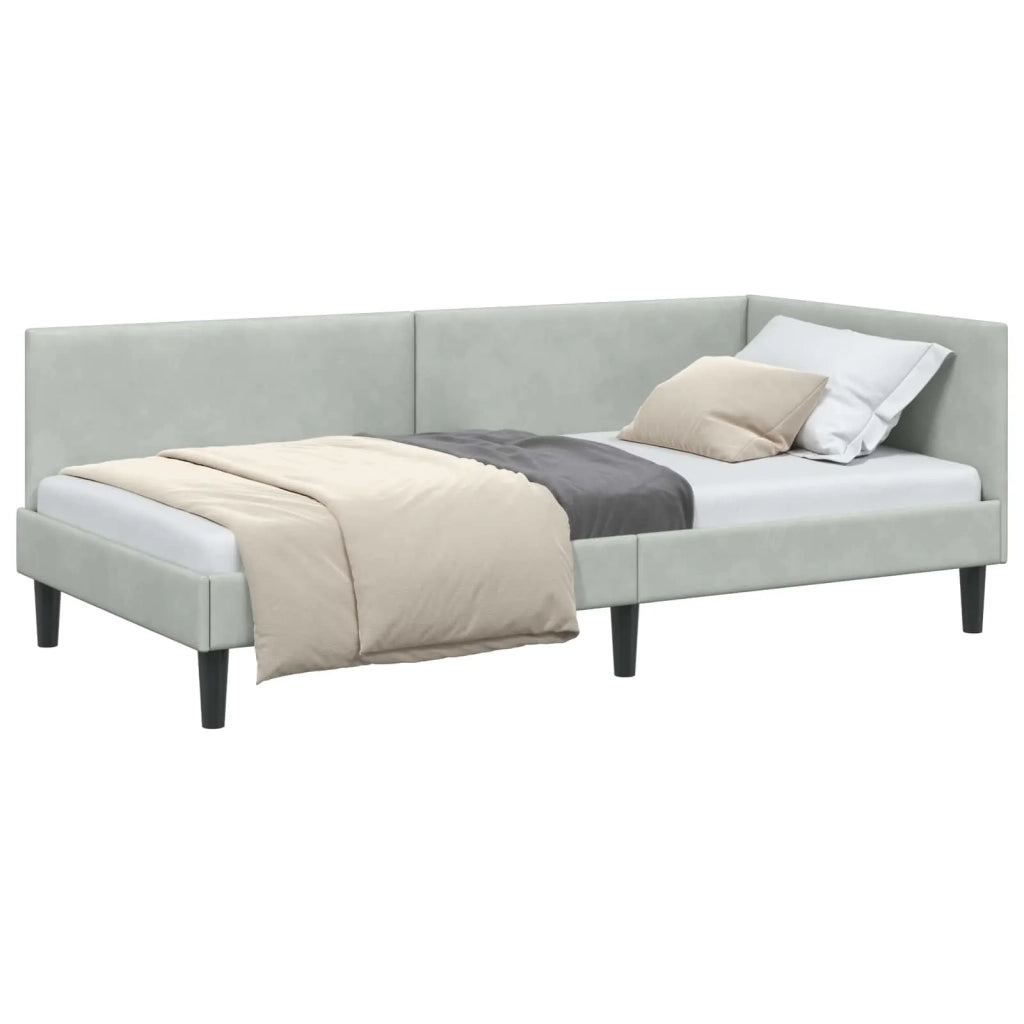 Cornice del letto ad angolo Grigio chiaro 100 cm x 200 cm 42016236