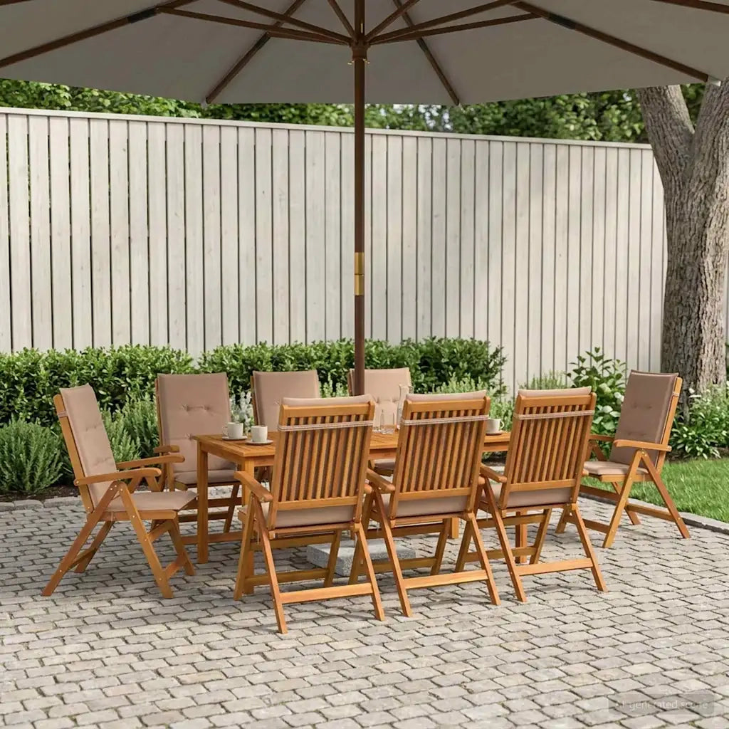 Set da pranzo da giardino da 9 pezzi 9 pz Naturale 3434629