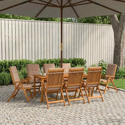 Set da pranzo da giardino da 9 pezzi 9 pz Naturale 3434629