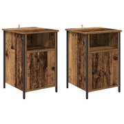 Set di 2 Comodini | Armadio da Notte | Mobiletto da notte Legno vecchio 40 x 42 x 60 cm