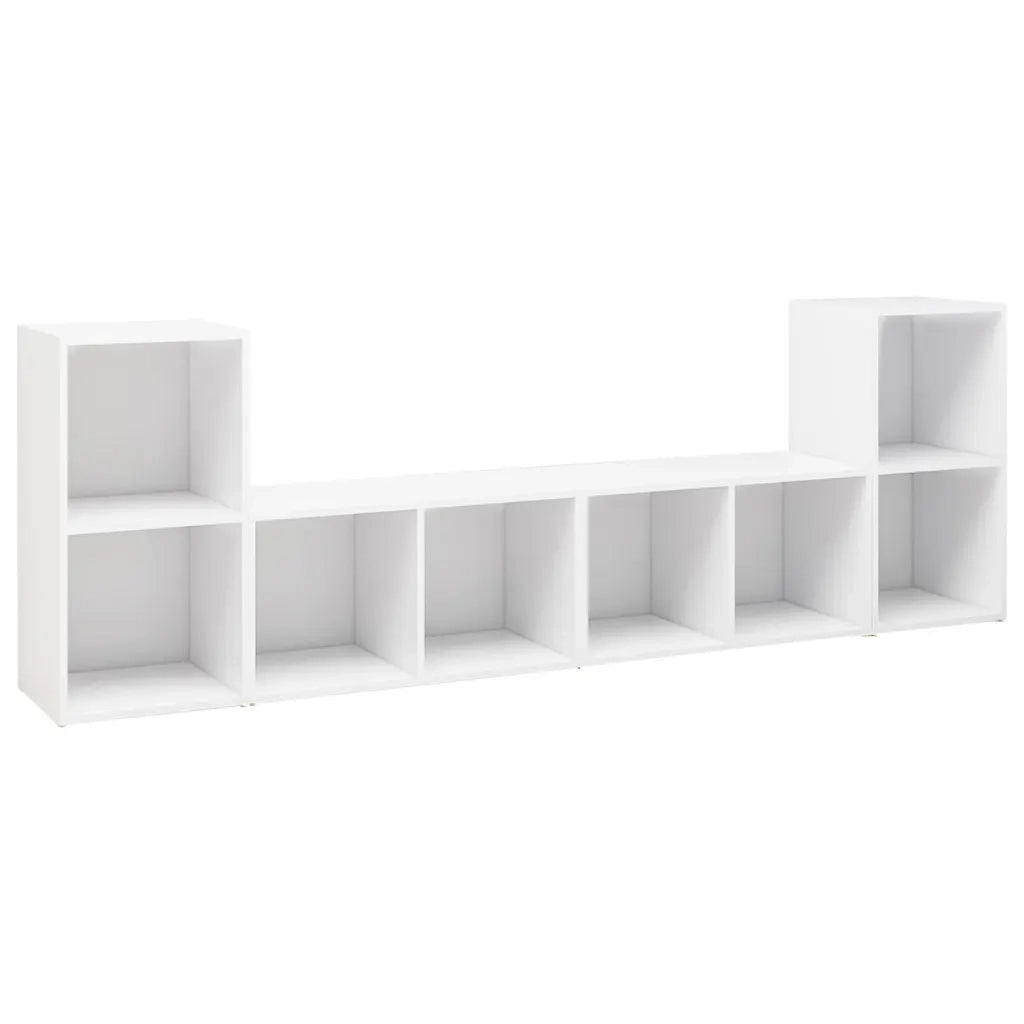 Mobili Porta TV 4 pz Bianco 72x35x36,5 cm in Legno Multistrato 3079970