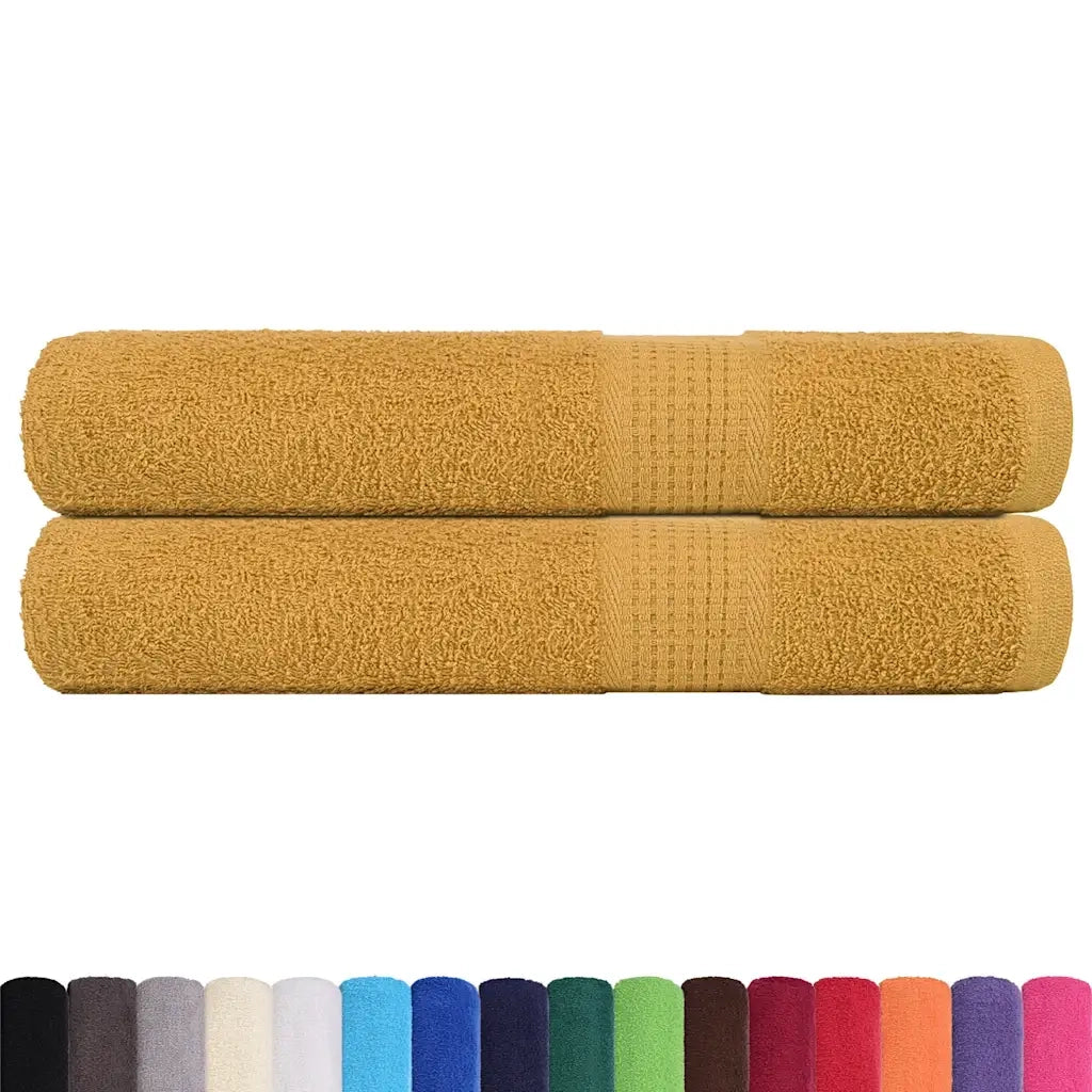 vidaXL Asciugamani per Sauna 2 pz Oro 80x200 cm 360 g/m² 100% Cotone