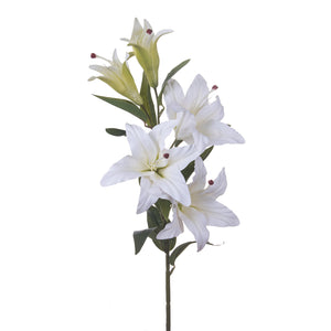 Set 3 Rami Artificiali Lilium Composto da 5 Fiori H 100 cm
