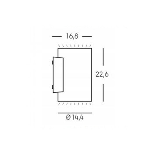 Applique Da Esterno Moderna Show Color Alluminio E Vetro Led 20+20W 3000K