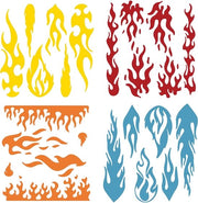 Sticker Riflettenti a Fiamma - 4 Stili Decali Acqua-Resistenti per Auto, Motocicletta e Skateboard