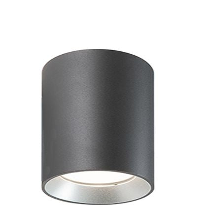 Show - Plafoniera Cilindrica Da Soffitto A  Led 12W A Luce Calda Colore Grigio