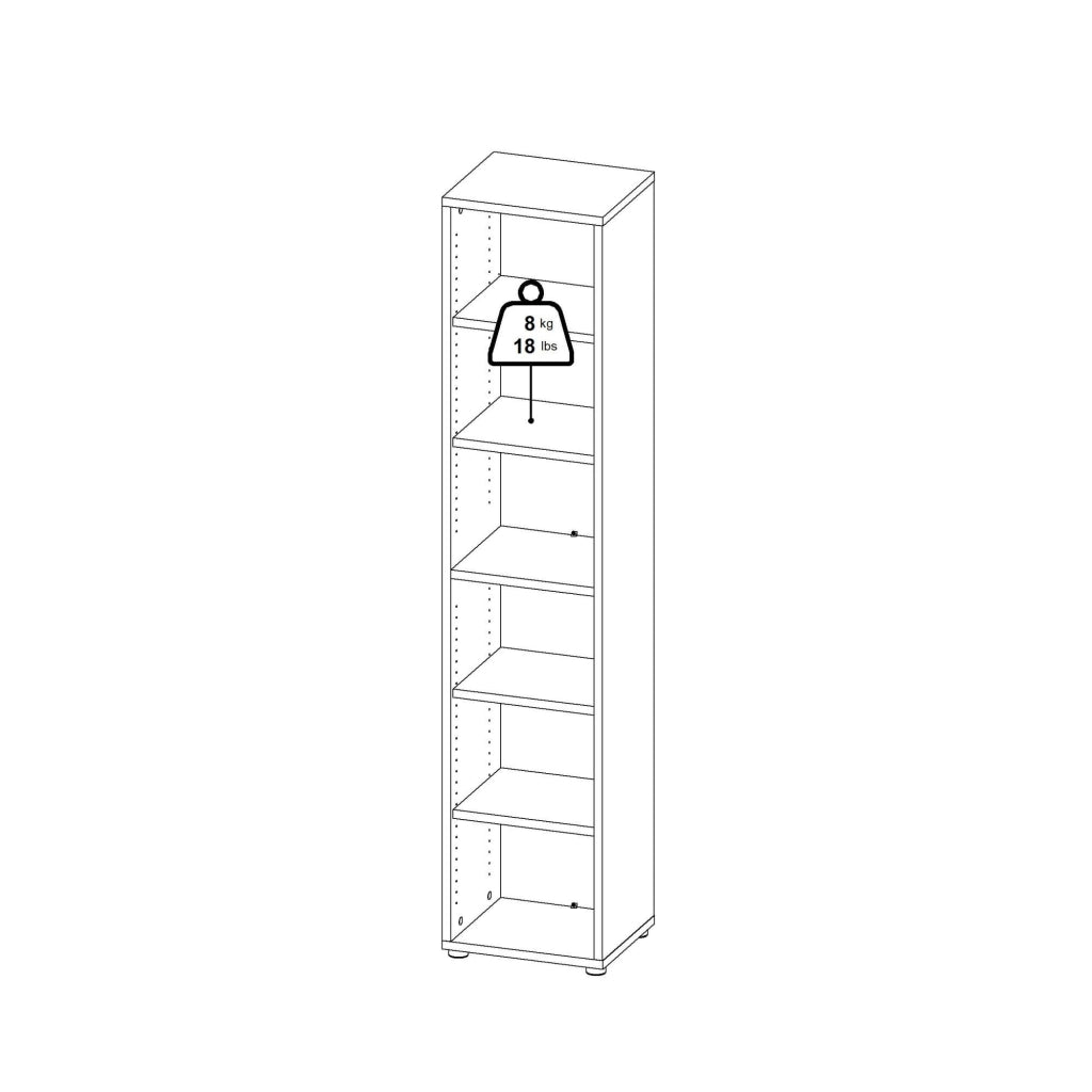 Libreria Pabuk, Scaffale da ufficio, Mobile portalibri, Biblioteca, 47x40 h222 cm, Quercia