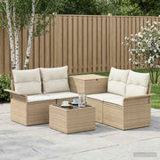 Set di divani 6 pz 4-Numero di posti Beige e Bianco Crema 3447090