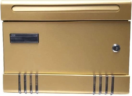 Cassa postale in alluminio anodizzato colore bronzo - design moderno - 290 x 70 x 370 mm