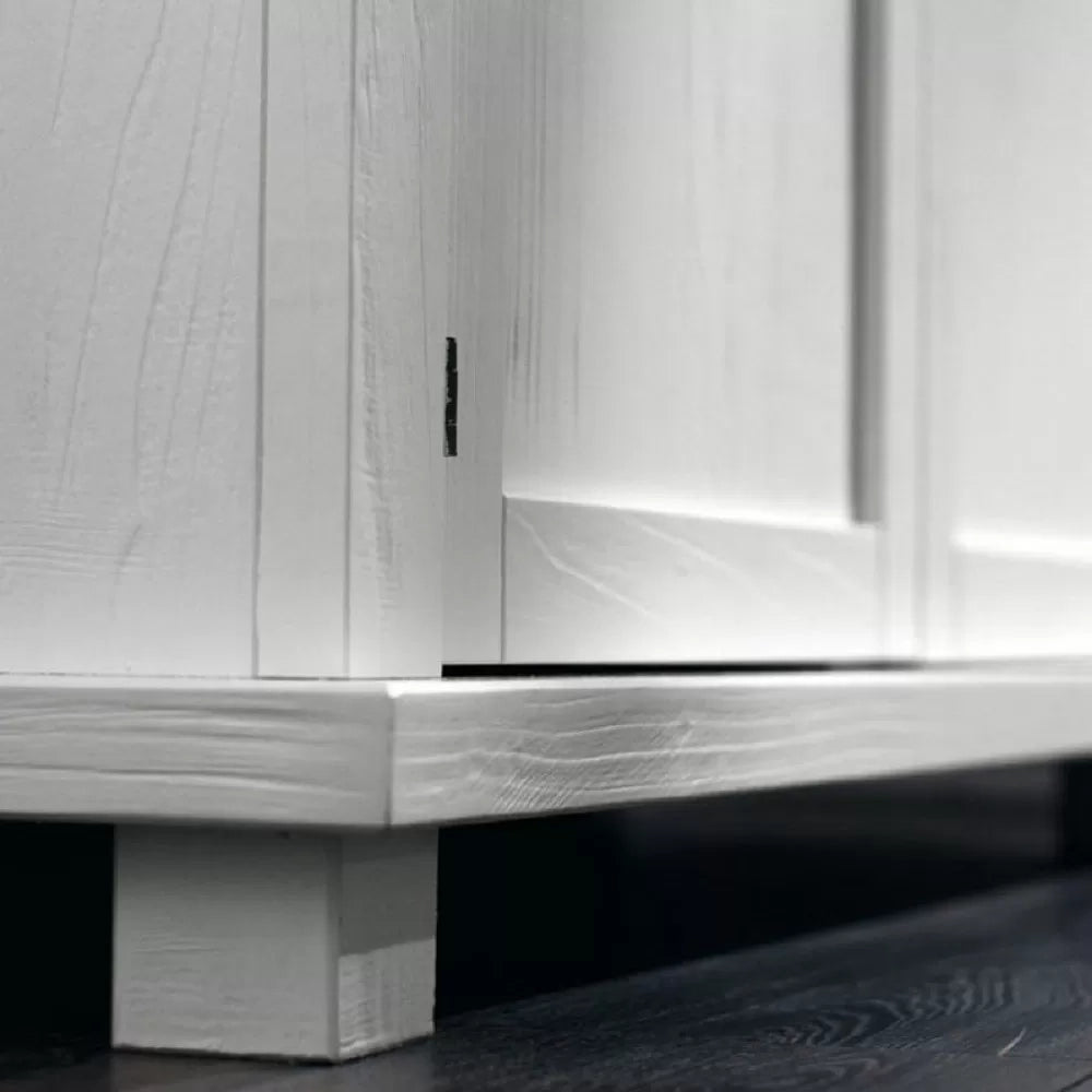Madia credenza in legno massello 2 ante laccato bianco l.120 p.45 h.83 - Mobili 2G