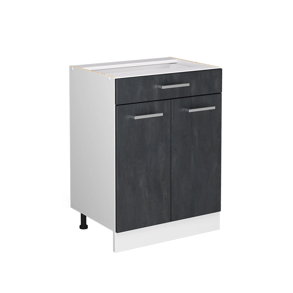 Vicco Mobiletto base per cucina Calcestruzzo nero 60 cm senza piano di lavoro