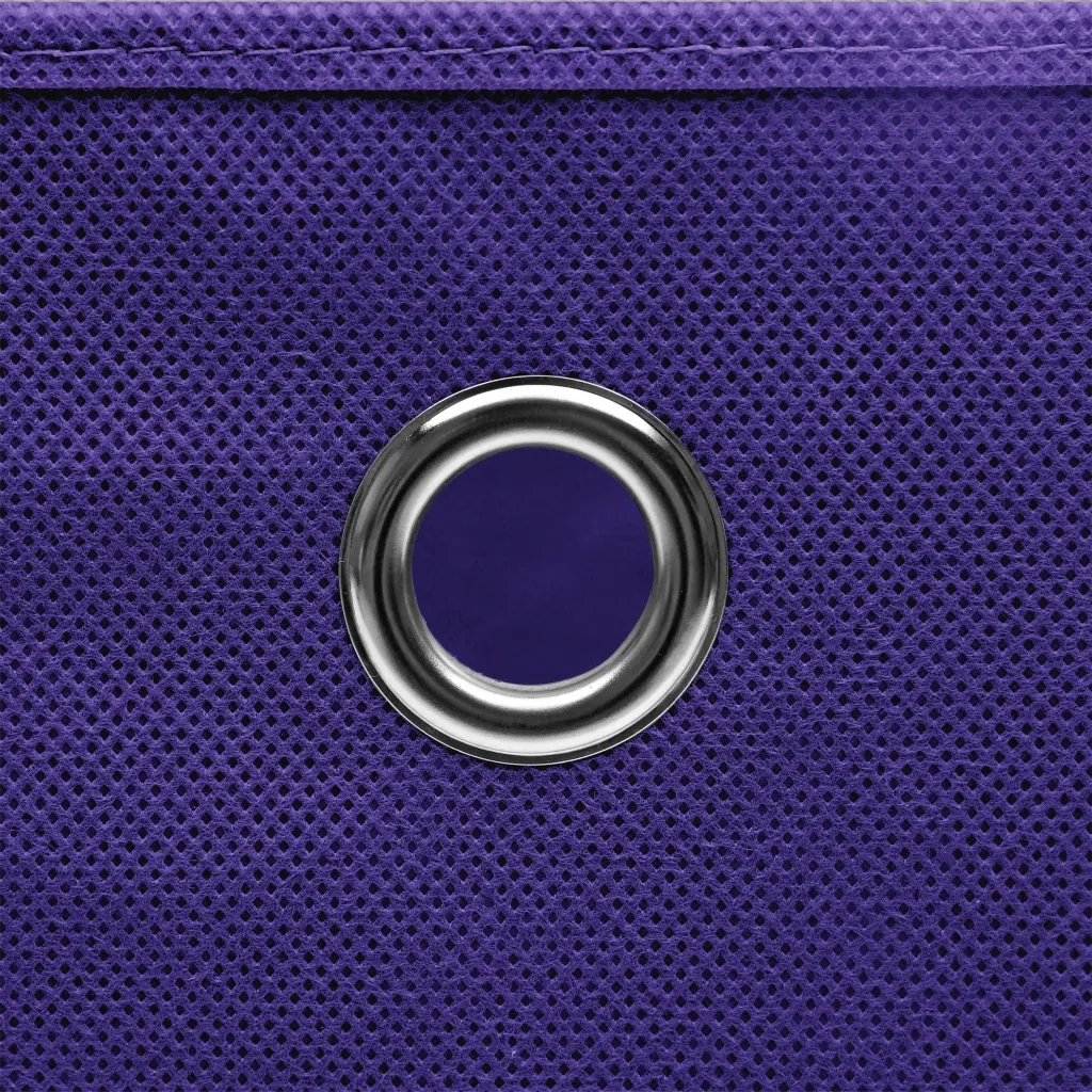 Scatole Portaoggetti con Coperchi 4pz Viola 32x32x32cm Tessuto 288354
