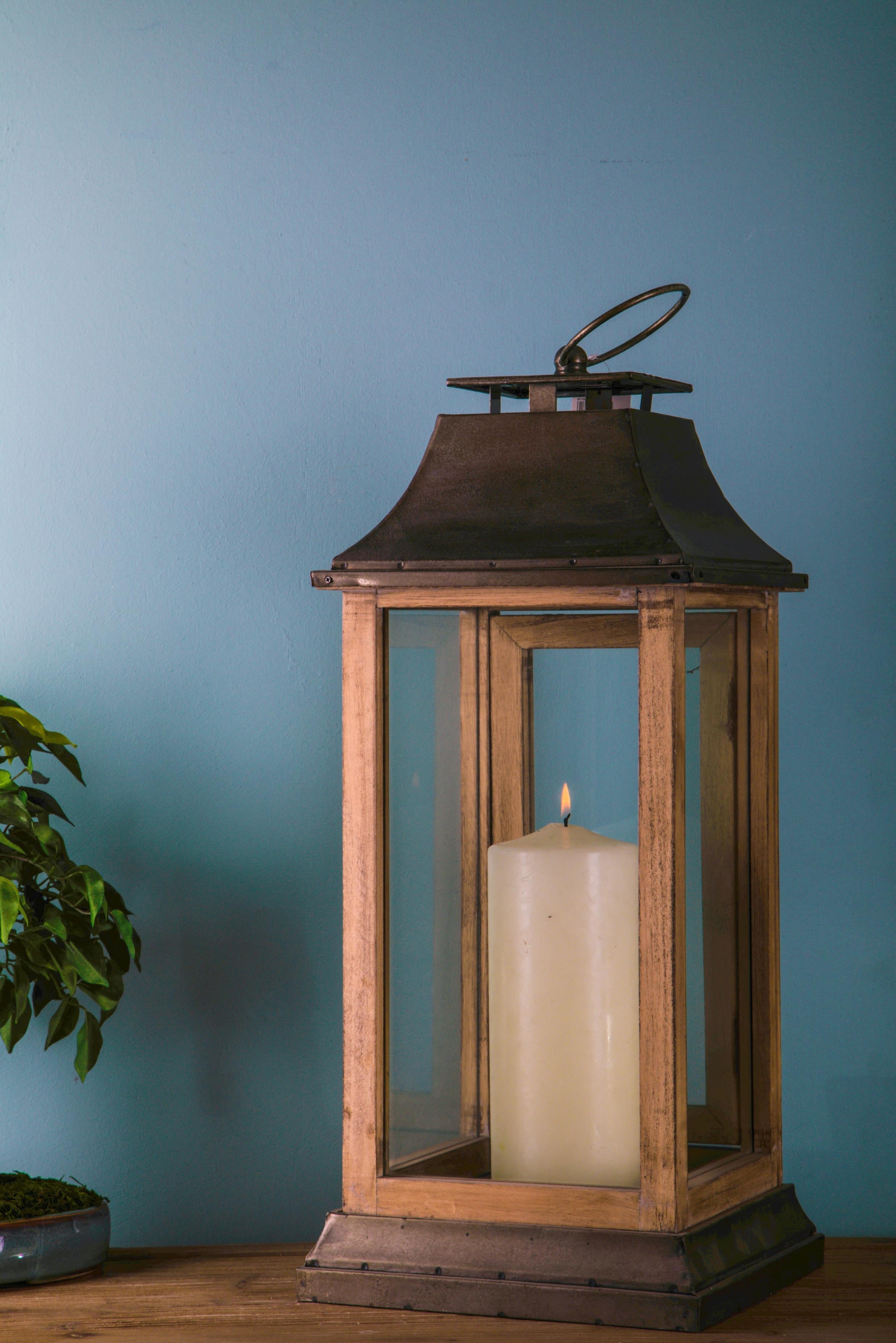Lanterna in Metallo con Manico H 68 cm