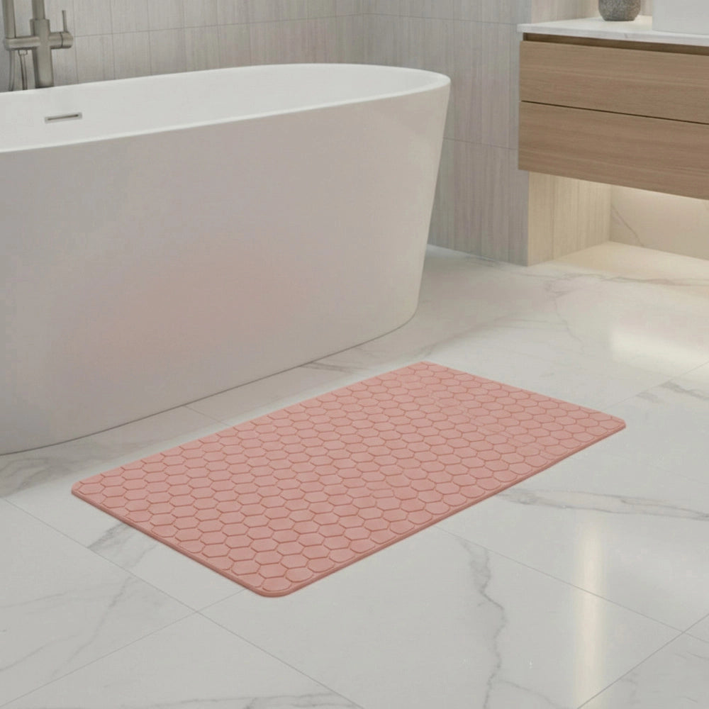 Tappeto bagno antiscivolo rosa 75x43 cm Maia