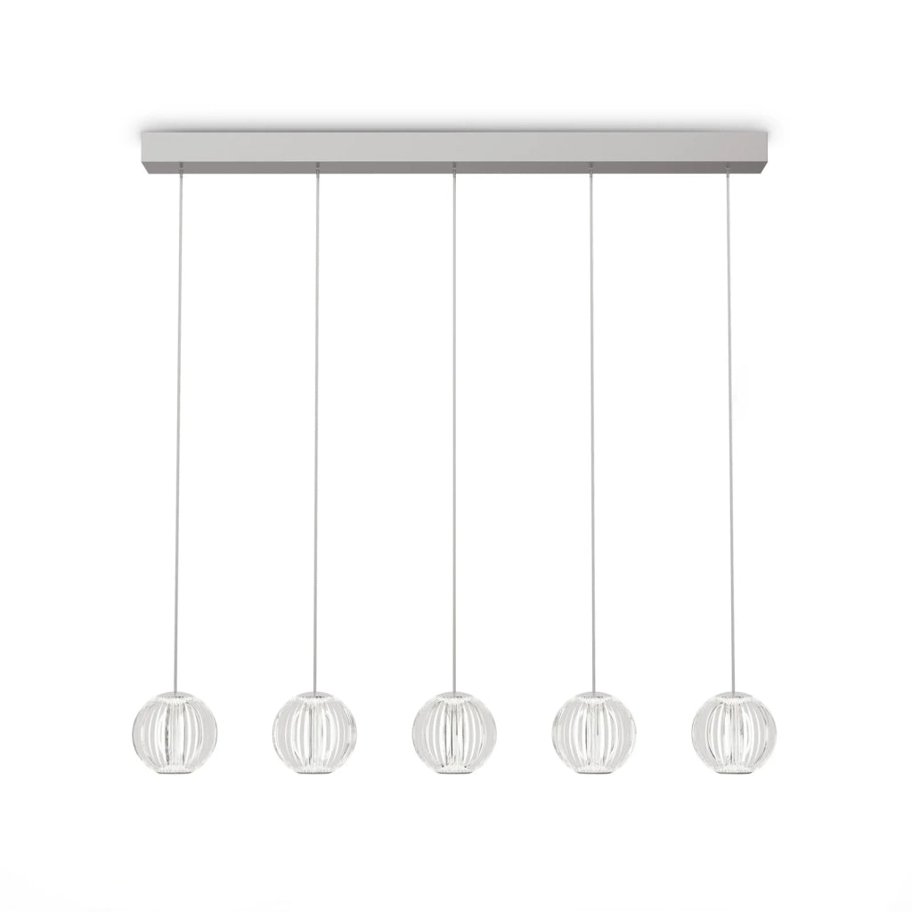 Lampada A Sospensione Diamond 3 Luci Led Trasparente