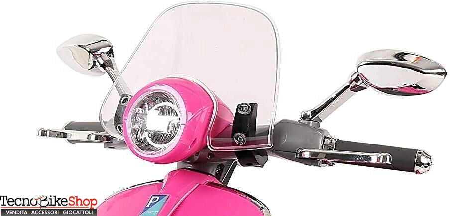 Moto Elettrica per Bambini Piaggio Vespa 946 12V con Parabrezza-Rosa