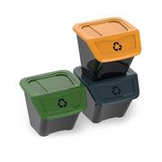SET 3 PZ PATTUMIERA ECOBIN PER RACCOLTA DIFFERENZIATA- Lt. 30x3  39x39 cm x h.33 cm- GRYN- pezzi 1