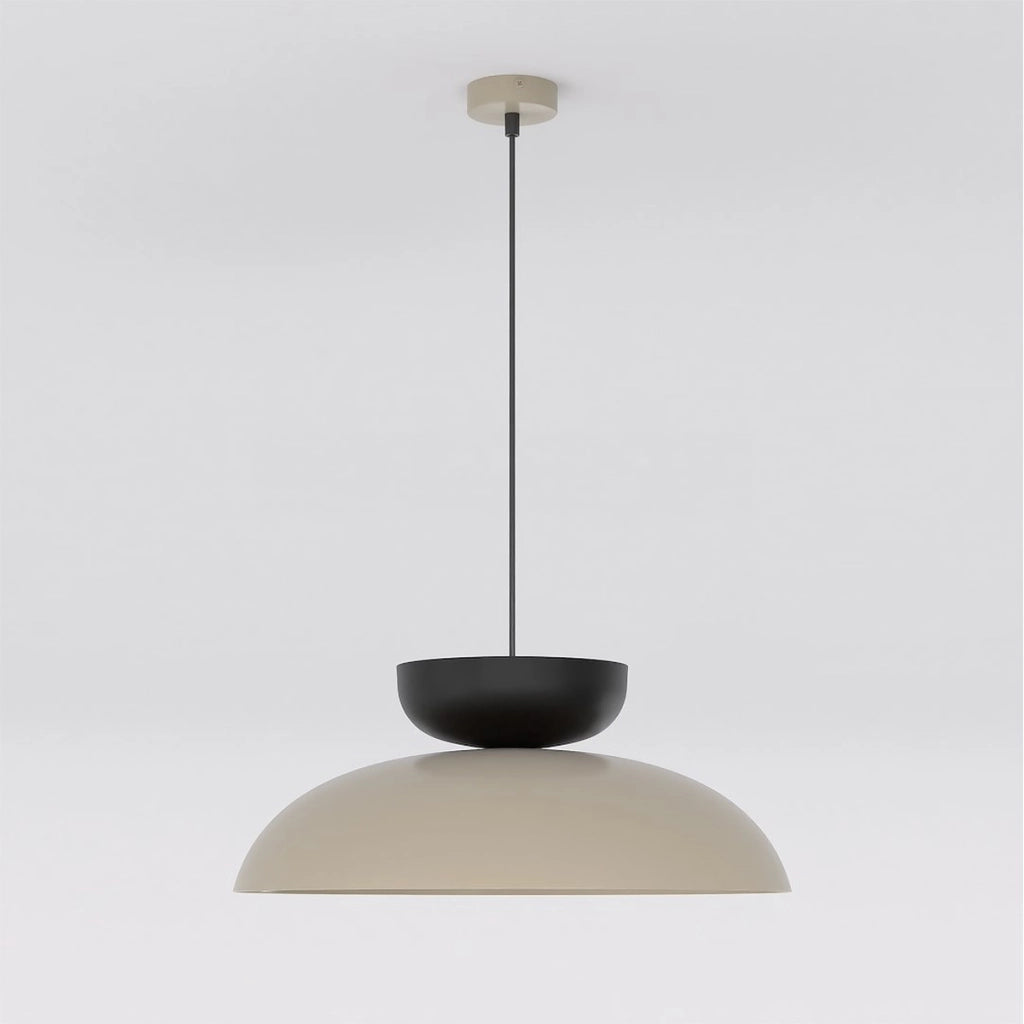 Lampada a sospensione Mega in acciaio moka beige