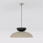 Lampada a sospensione Mega in acciaio moka beige