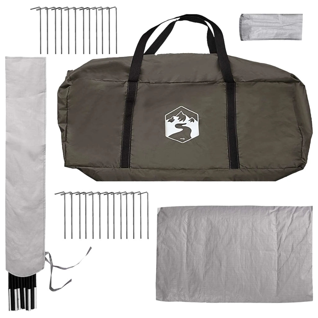 Tenda Tipi Marrone Grigio 250 x 250 cm Poliestere e Acciaio 42029022