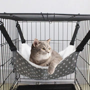 Casa per piccoli animali con materasso in piuma soffice, letto per gatti con cinghie regolabili e ganci metallici per cani e piccoli animali.