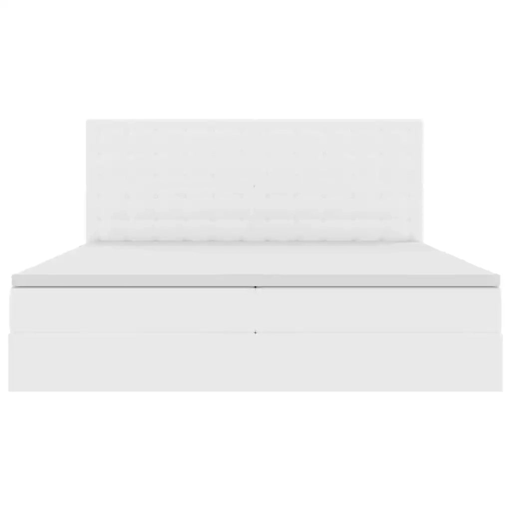 Letto con Contenitore Bianco Puro 200 x 200 cm Pelle Sintetica 3371682