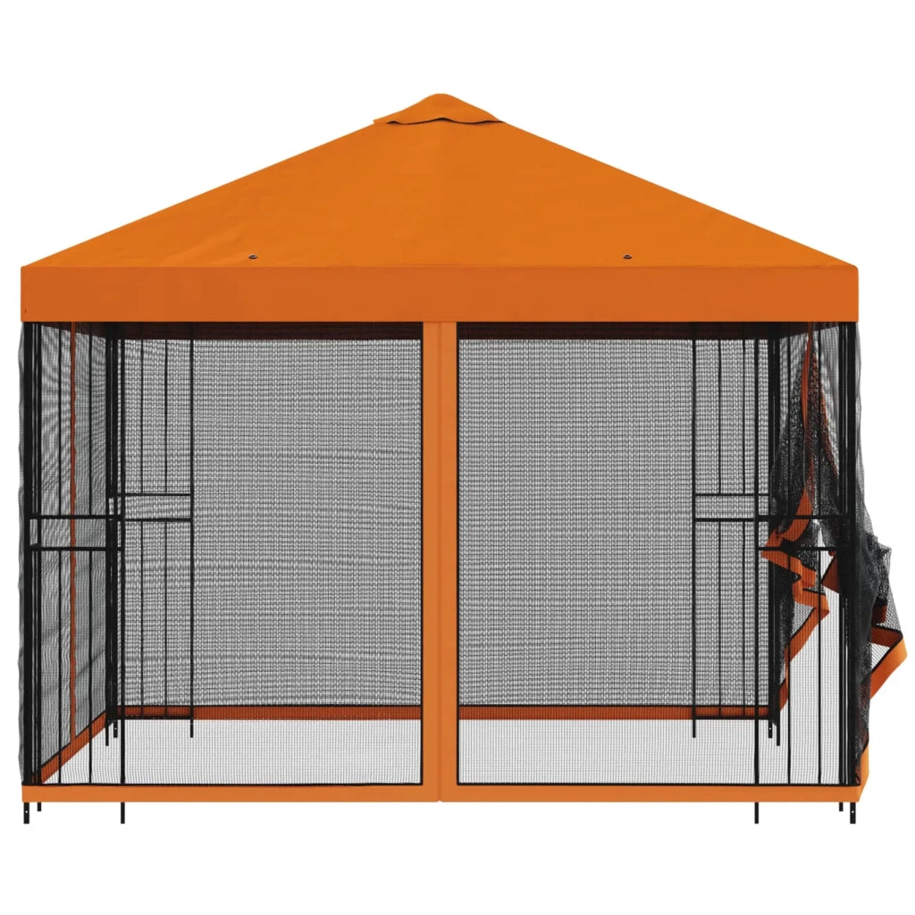 Gazebo da giardino con pareti laterali 3 x 3 m Arancione