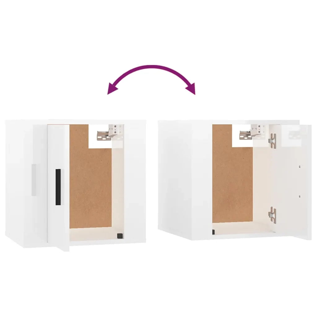 Mobili Porta TV a Parete 2 pz Bianco Lucido 40x34,5x40 cm