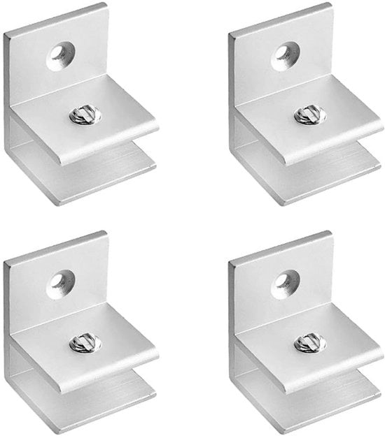 Sostegno in Plastica per Pannelli in Vetro Adattabile 8-10mm - Spaziatori per Pannelli in Vetro - Lega di Alluminio - Design Moderno - Argento - Spaziatori per Vetro
