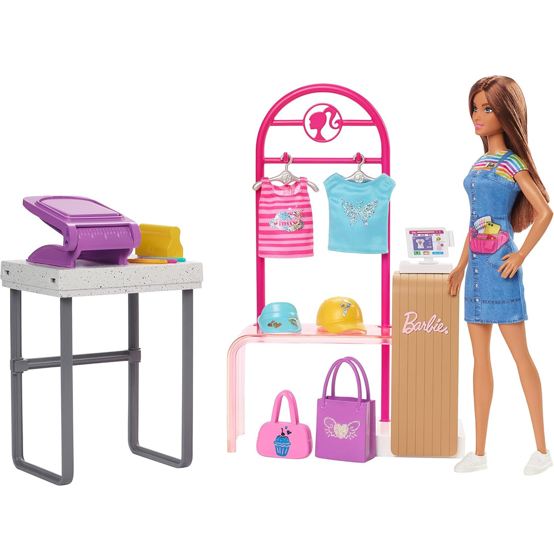 Barbie Make & Sell Boutique Playset con Bambola e Accessori alla Moda Idea Regalo