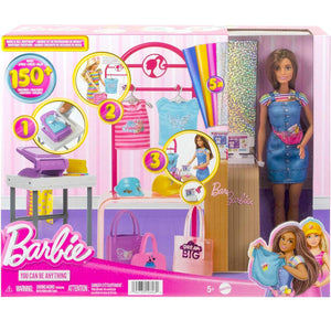 Barbie Make & Sell Boutique Playset con Bambola e Accessori alla Moda Idea Regalo