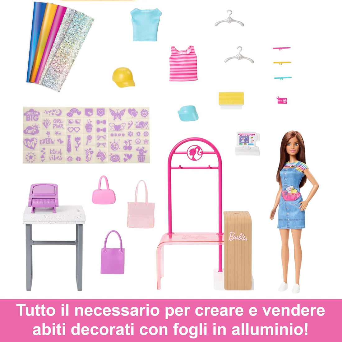 Barbie Make & Sell Boutique Playset con Bambola e Accessori alla Moda Idea Regalo