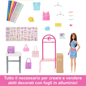 Barbie Make & Sell Boutique Playset con Bambola e Accessori alla Moda Idea Regalo