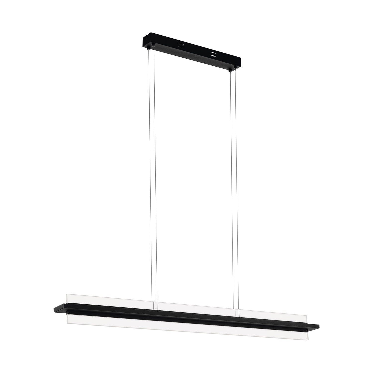 Lampadario A Sospensione Contemporaneo Spadafora Alluminio Nero 2 Luci Led 7,5W