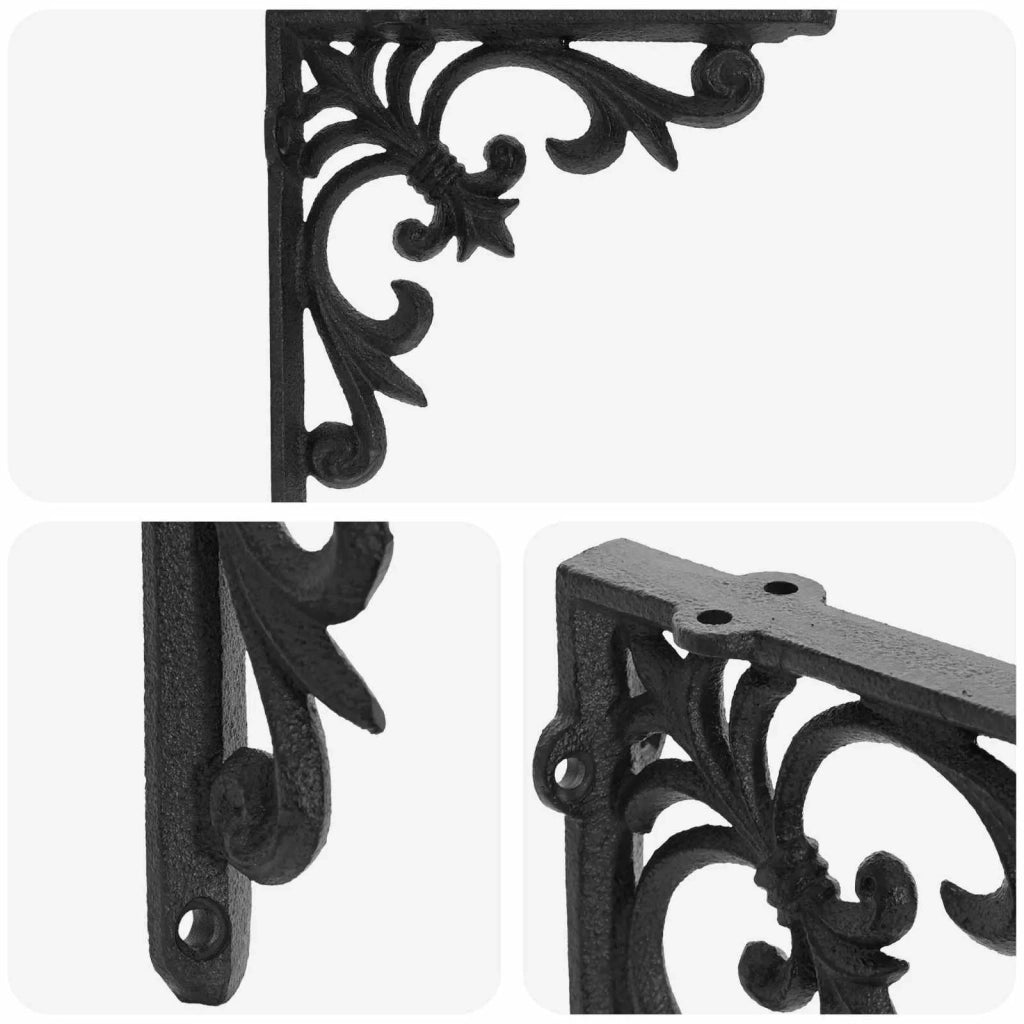 Supporti per mensole da parete 12 pz Nero 10 x 10 x 2.8 cm 42038830