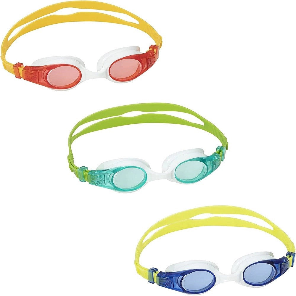 Trade Shop - Occhialini Da Nuoto Wave 3-6 Anni In Silicone Con Protezione Uv 3 Colori 21062 -