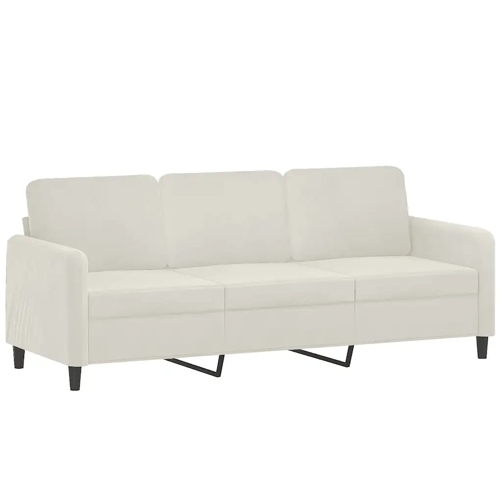 Divano a 3 Posti Crema 180 cm in Vellutocod mxl 85405
